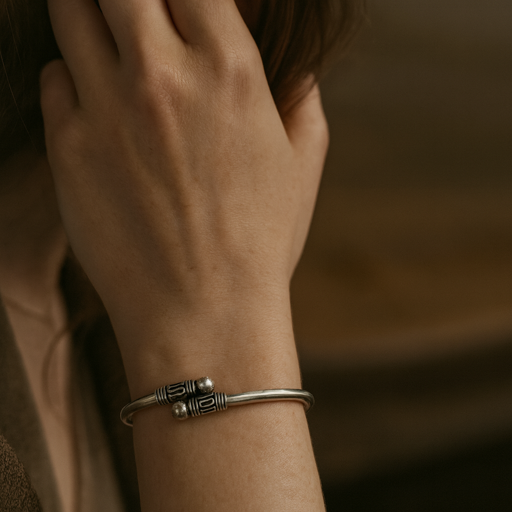 925 Sterling Silver Elegant Bead Bangle