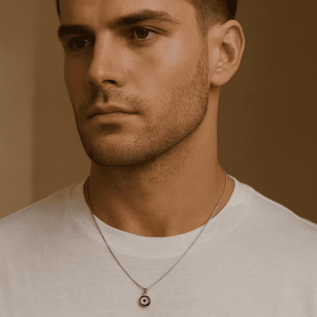 925 Sterling Silver Evil Eye Pendant with Chain - Celestora - India - - - Pendants for Men, Boys, Gift for Men, Brother, Boyfriend, Husband