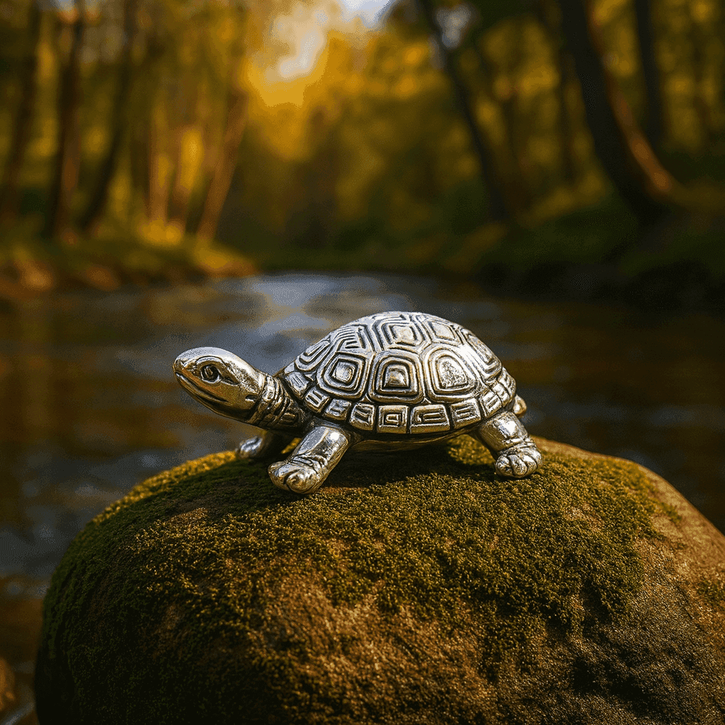 999 Fine Silver Tortoise | Lucky Vastu Home Décor Showpiece for Prosperity - Celestora - India - Classic - home - Home Decor