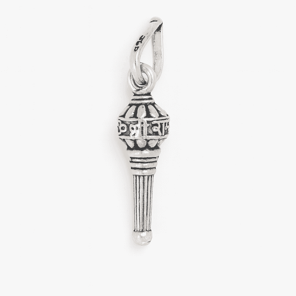 925 Sterling Silver Gada Pendant - Celestora - India - Shree Ram Engraving Gada - - God Pendant for Men, Boys, Gift for Men, Brother, Boyfriend, Husband