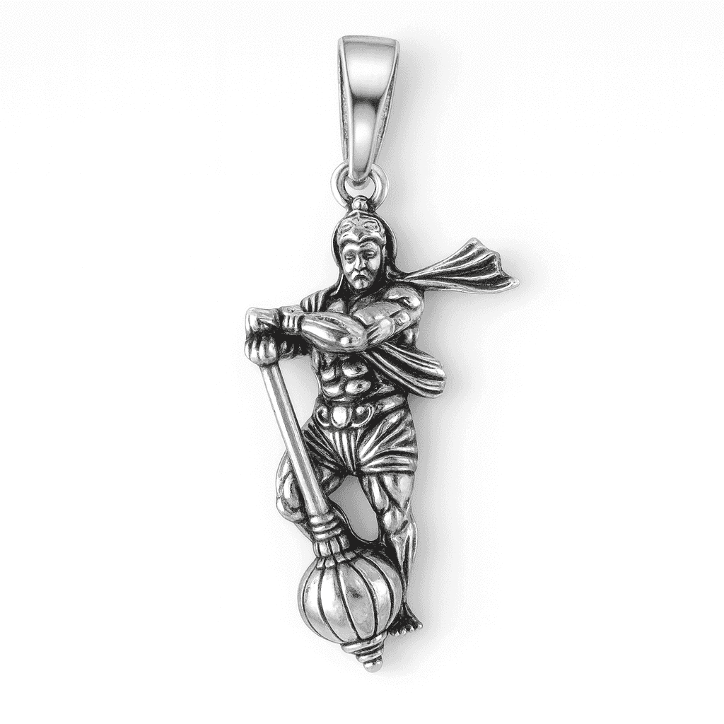 925 Sterling Silver 3D Hanuman Pendant - Celestora - India - - men - Pendants