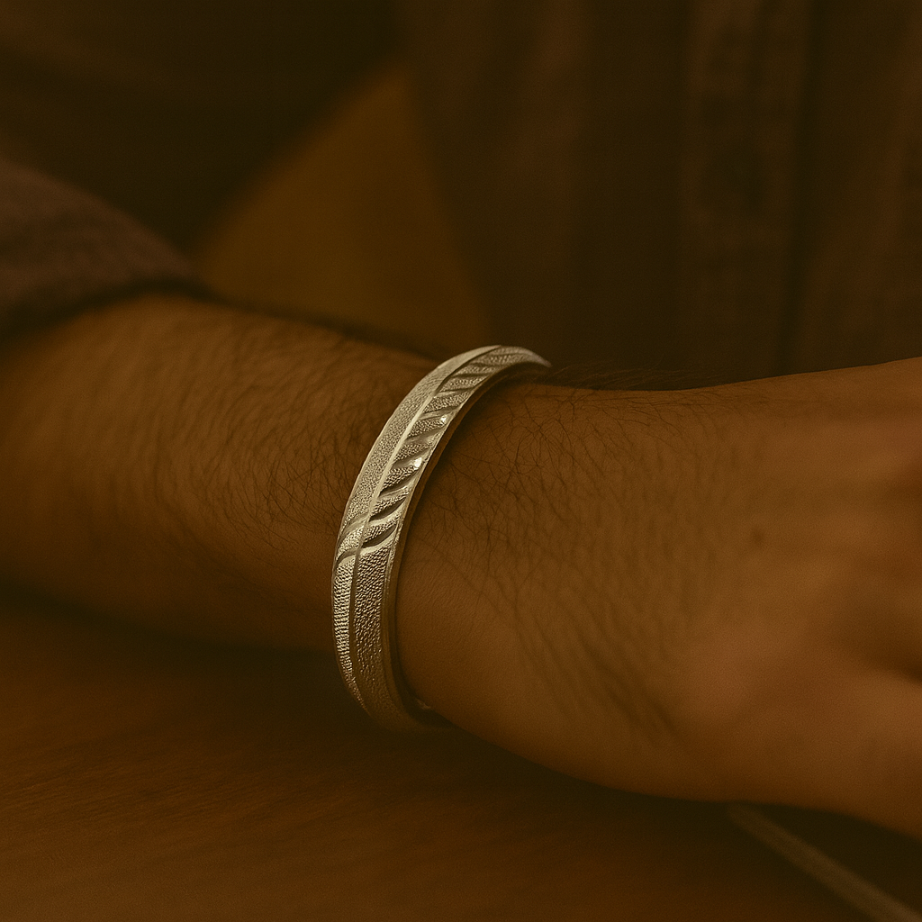 925 Sterling Silver Nature Curve Kada