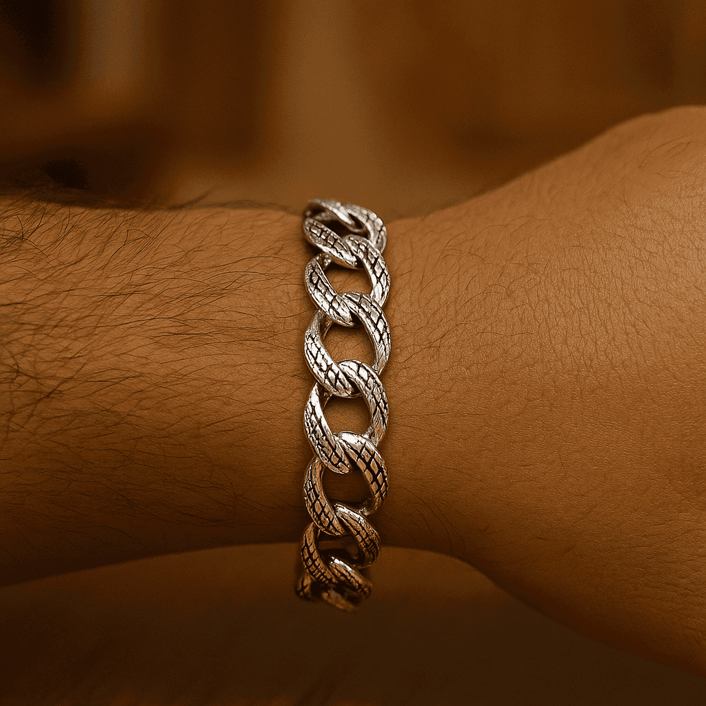 The 925 Sterling Silver Cuban Bracelet - Celestora - India - Victory - - Bracelet for Men, Boys, Gift for Men, Brother, Boyfriend, Husband