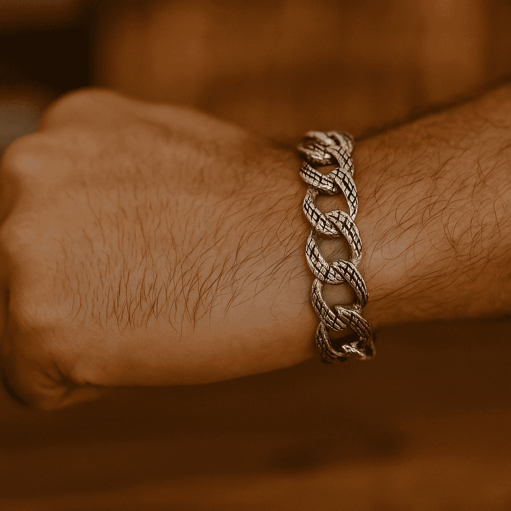 The 925 Sterling Silver Cuban Bracelet - Celestora - India - Victory - - Bracelet for Men, Boys, Gift for Men, Brother, Boyfriend, Husband