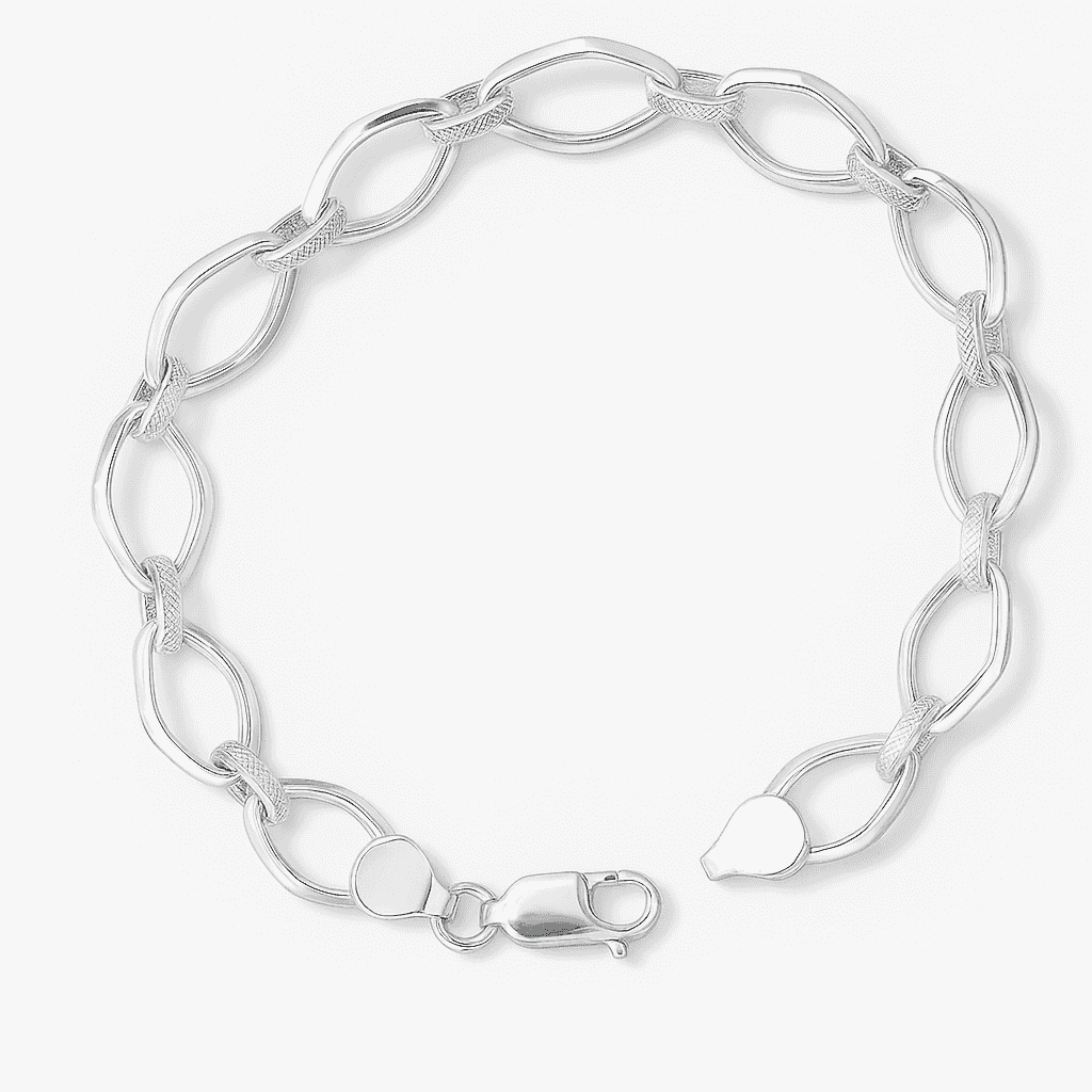 The 925 Sterling Silver Classic Loop Bracelet - Celestora - India - Oval Loop - - Bracelet for Men, Boys, Gift for Men, Brother, Boyfriend, Husband