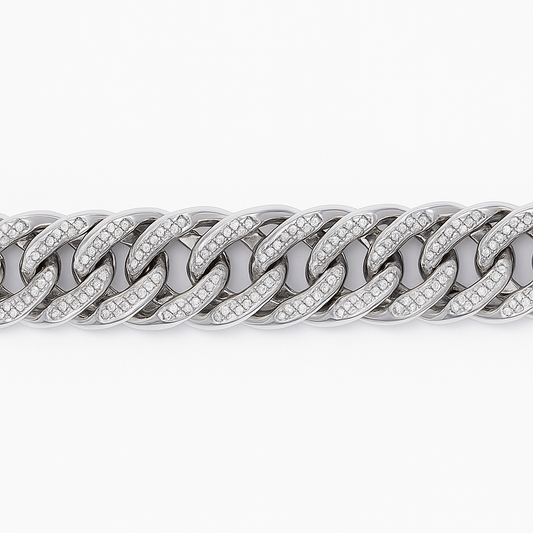 The 925 Silver Textured Cuban Bracelet