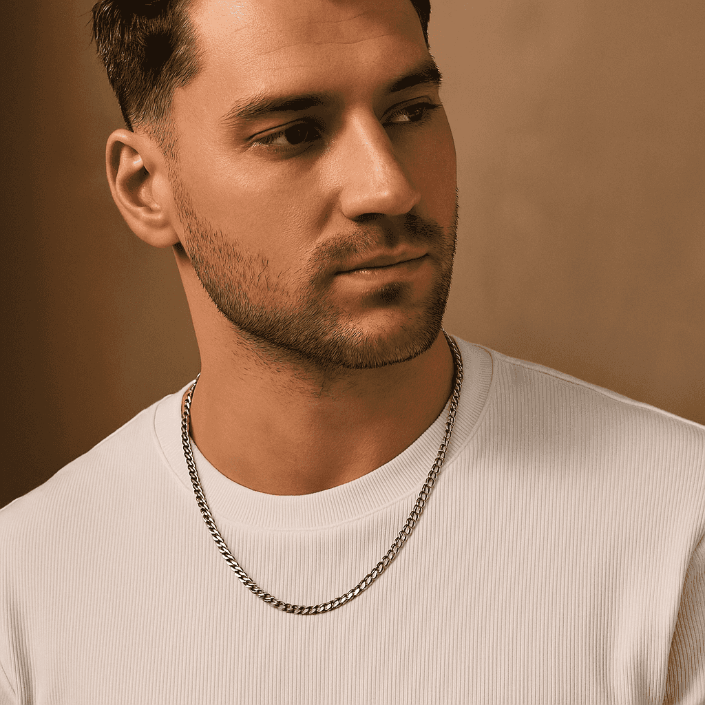 The 925 Sterling Silver Classic Cuban Chain - Celestora - India - 20 inches - - Chains for Men, Boys, Gift for Men, Brother, Boyfriend, Husband