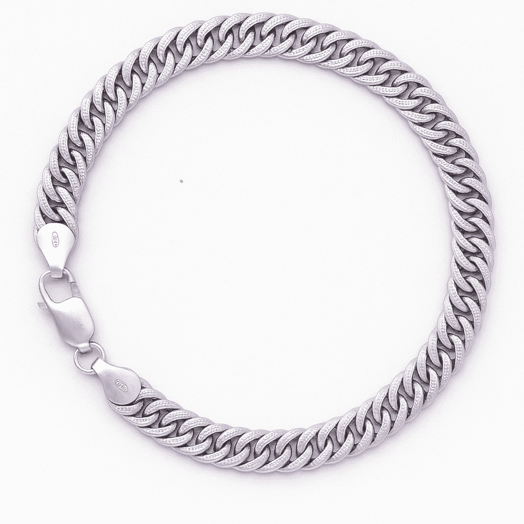 The 925 Silver Textured Cuban Bracelet - Celestora - India - - - Bracelet for Men, Boys, Gift for Men, Brother, Boyfriend, Husband