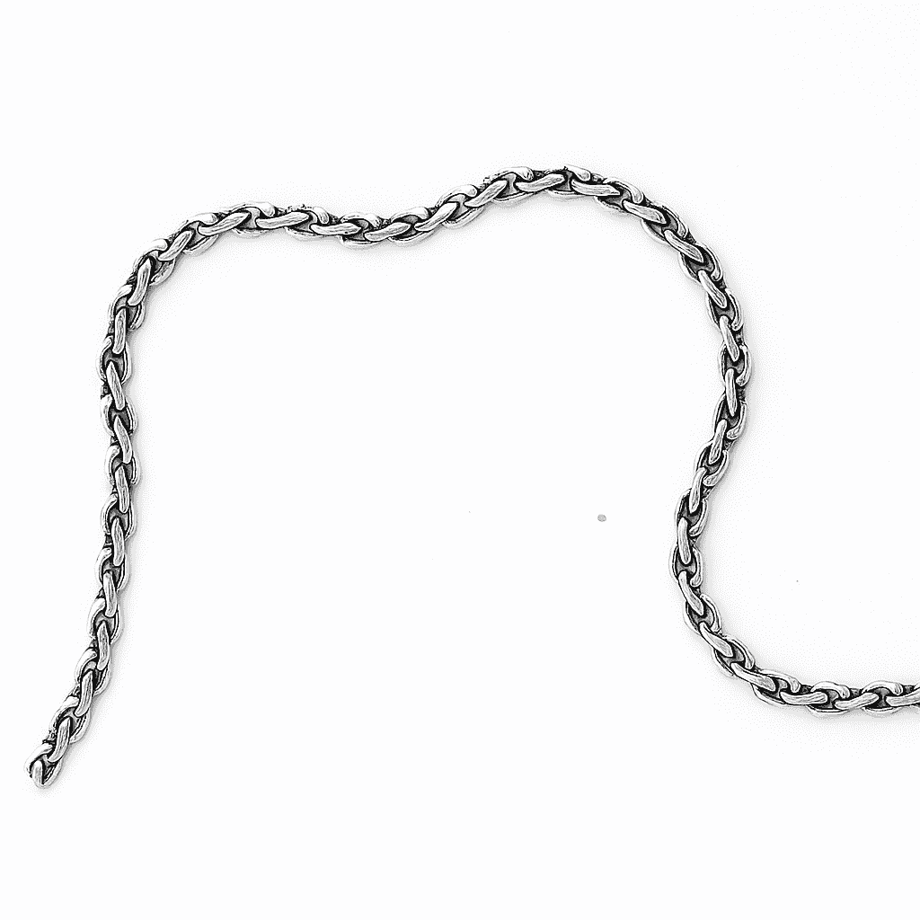 The 925 Sterling Silver Strike Chain - Celestora - India - Textured Snake Chain - men - Chains