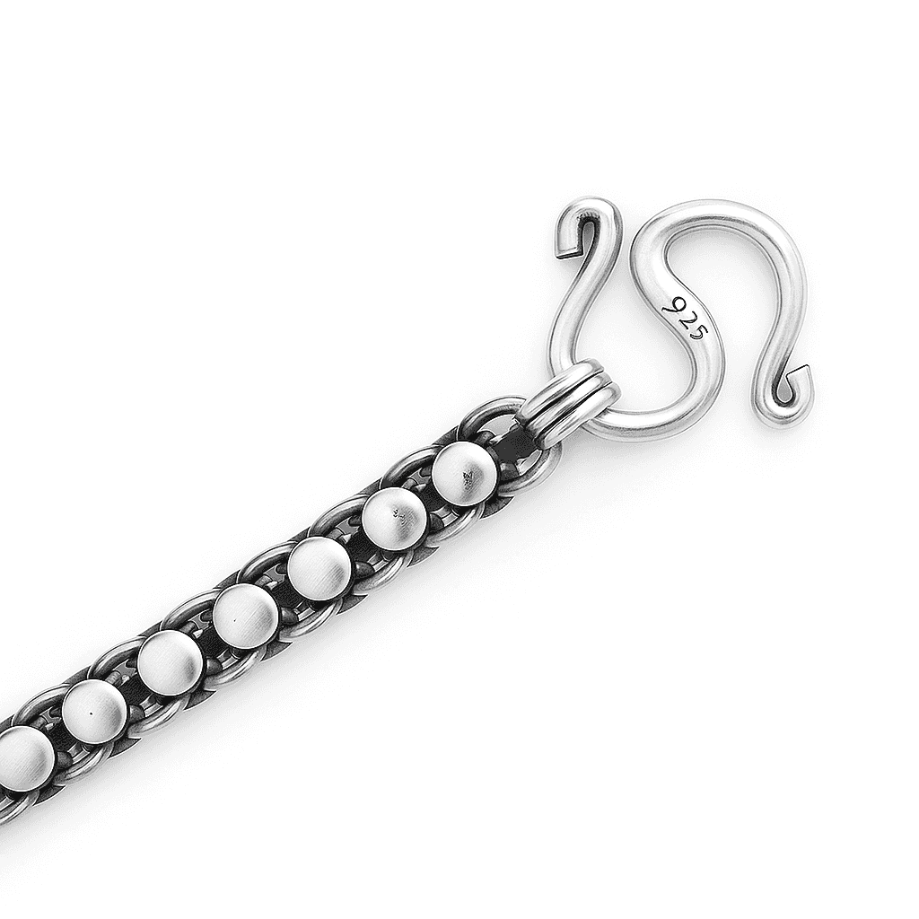 The 925 Sterling Silver Dual Design Bracelet - Celestora - India - Dusk & Dawn - - Bracelet for Men, Boys, Gift for Men, Brother, Boyfriend, Husband