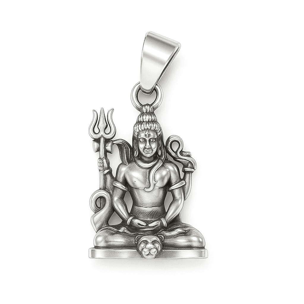The 925 Sterling Silver Shiva Pendant | Unisex | Without Chain - Celestora - India - Shiva's Strength - - God Pendant for Men, Boys, Gift for Men, Brother, Boyfriend, Husband
