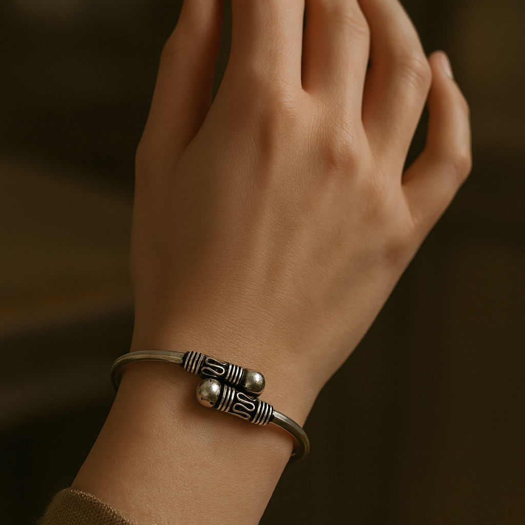 925 Sterling Silver Elegant Bead Bangle