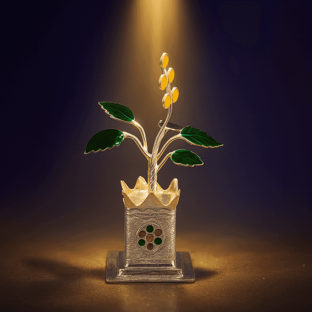 Silver Divine Tulsi Plant - Celestora - India - - - Home Decor for Men, Boys, Gift for Men, Brother, Boyfriend, Husband