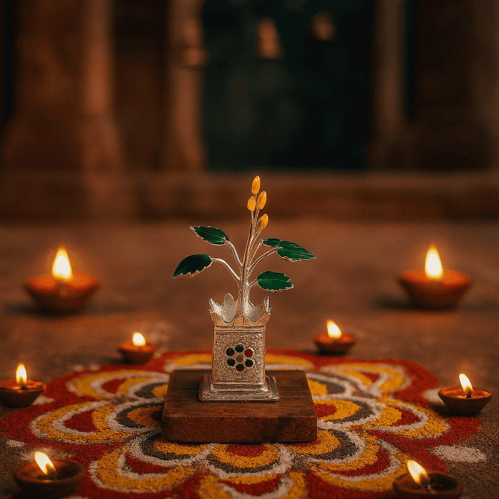 Silver Divine Tulsi Plant - Celestora - India - - - Home Decor for Men, Boys, Gift for Men, Brother, Boyfriend, Husband