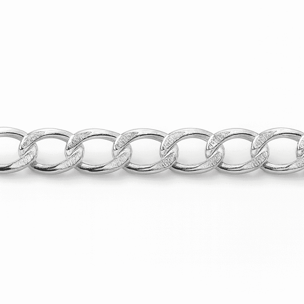 The 925 Silver Textured Cuban Bracelet - Celestora - India - - men - Bracelet