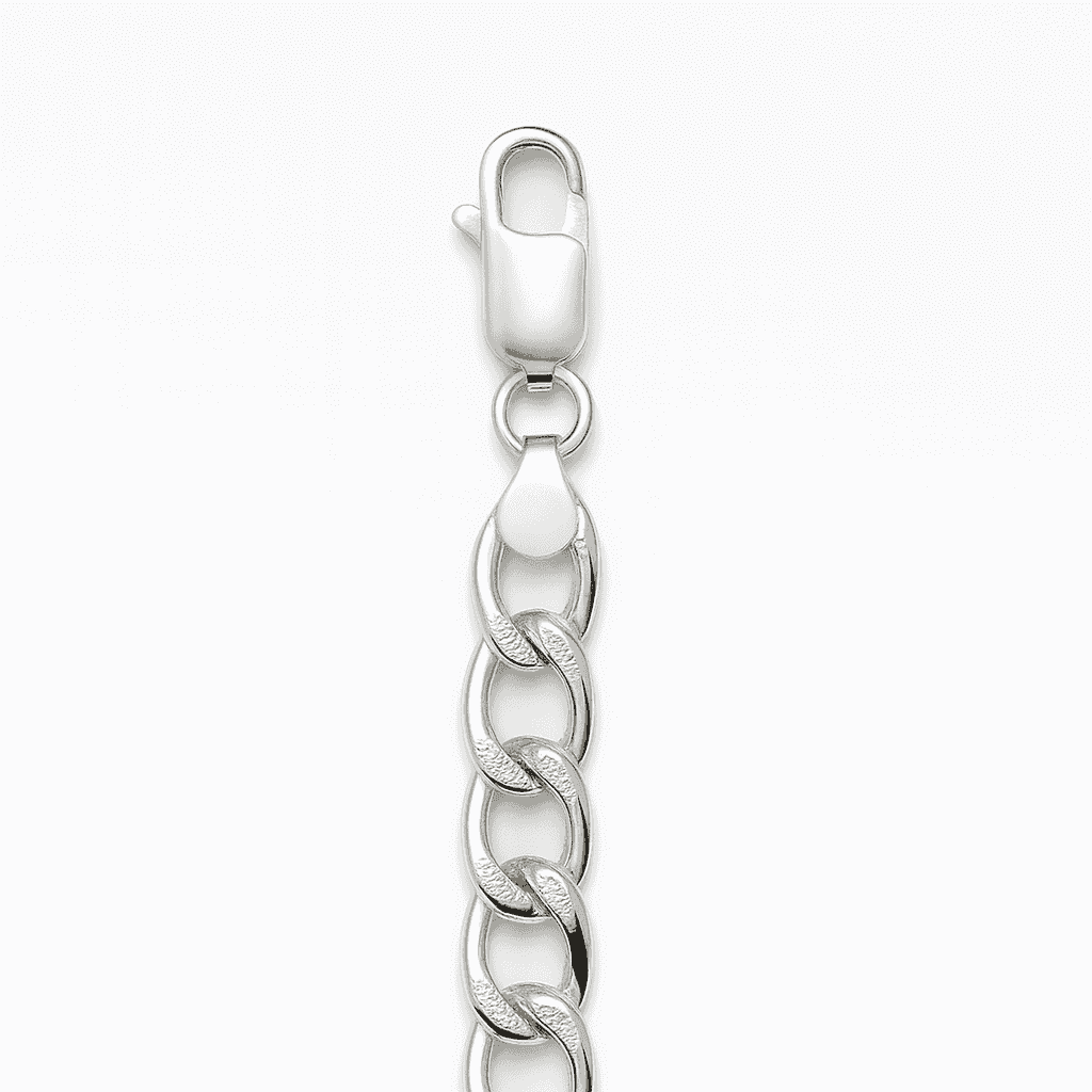 The 925 Silver Textured Cuban Bracelet - Celestora - India - - men - Bracelet