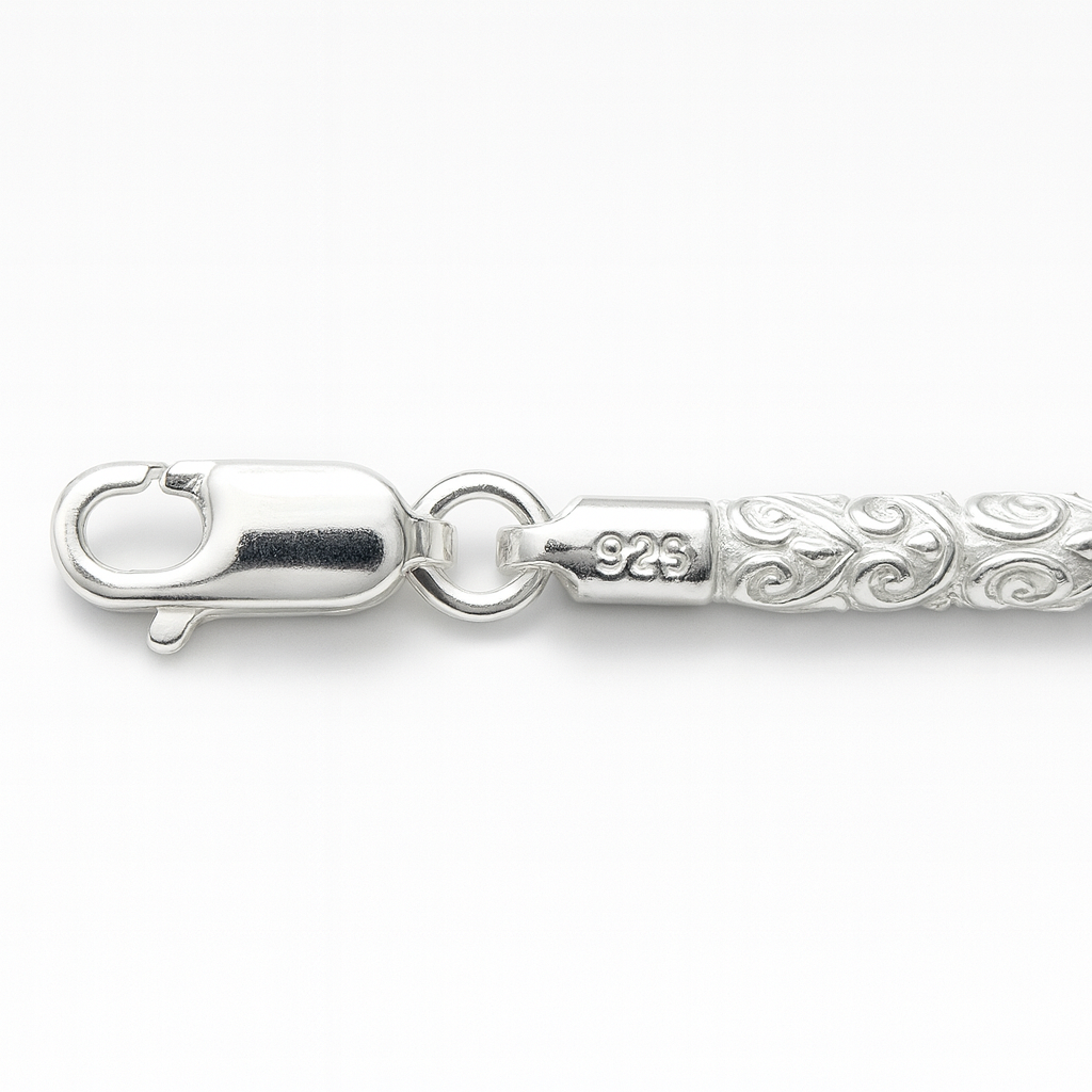 925 Sterling Silver Royal Hand-Carved Chain