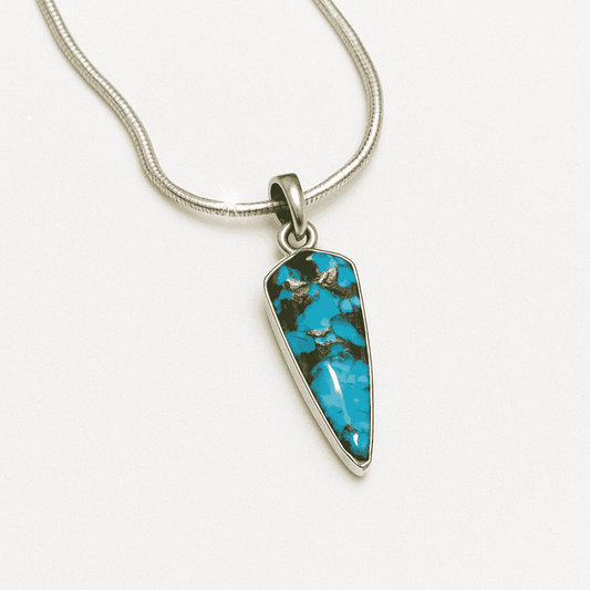 The 925 Sterling Silver Turqoise Pendant for Luck and Prosperity (Without Chain) - Celestora - India - - - Pendants