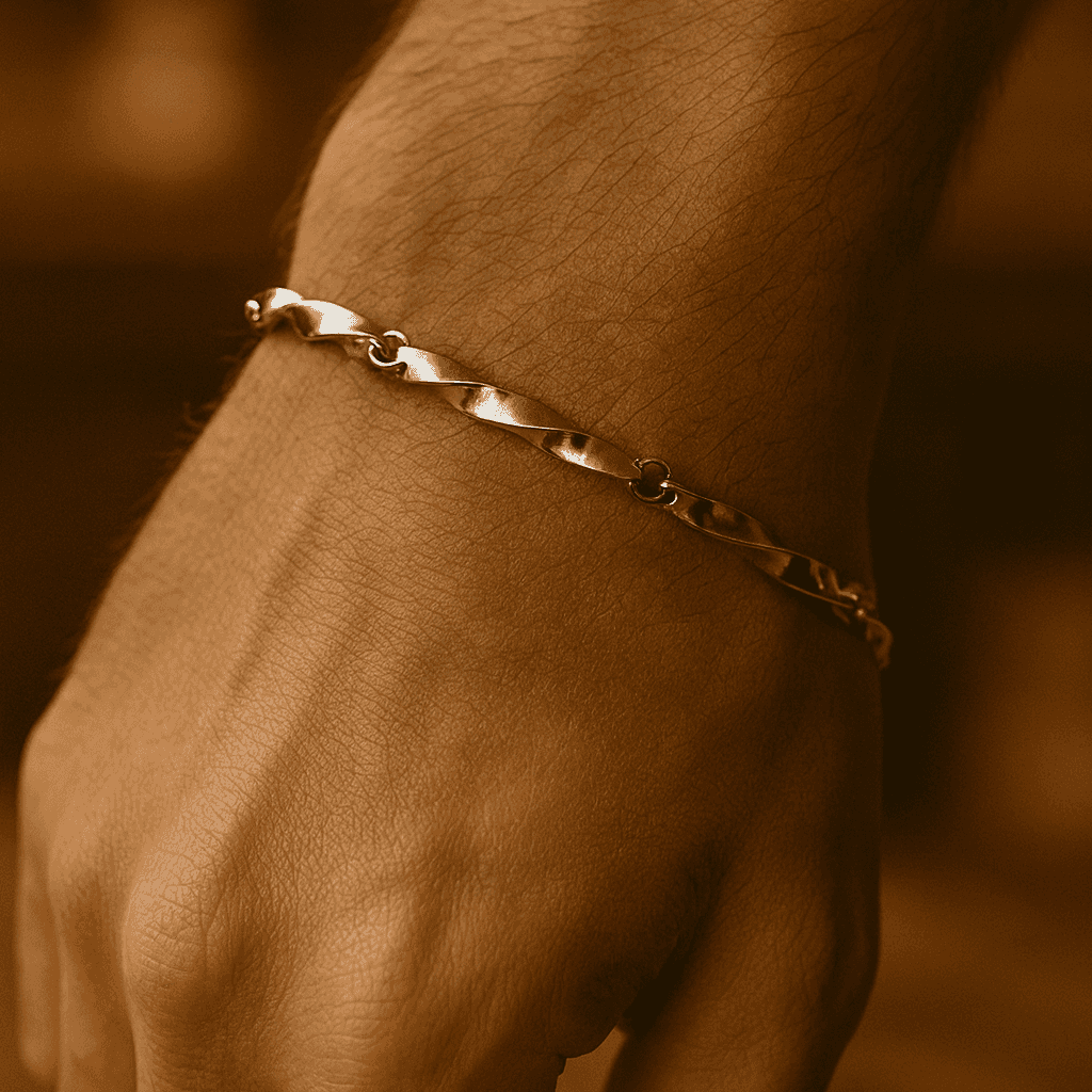 925 Sterling Silver ZigZag Bracelet - Celestora - India - - - Bracelet for Men, Boys, Gift for Men, Brother, Boyfriend, Husband