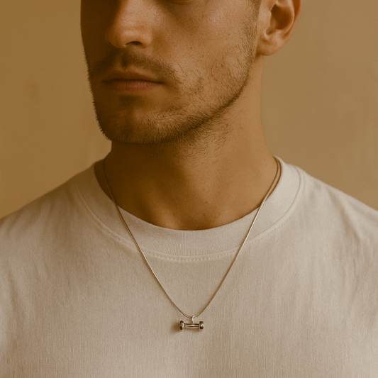 Combo: Flex Gym Pendant and Textured Snake Chain (22 inches)