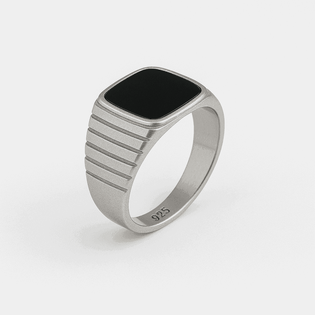 The 925 Silver Black Onyx Ring | Black Onyx Stone - Celestora - India - 10 - - Ring for Men, Boys, Gift for Men, Brother, Boyfriend, Husband