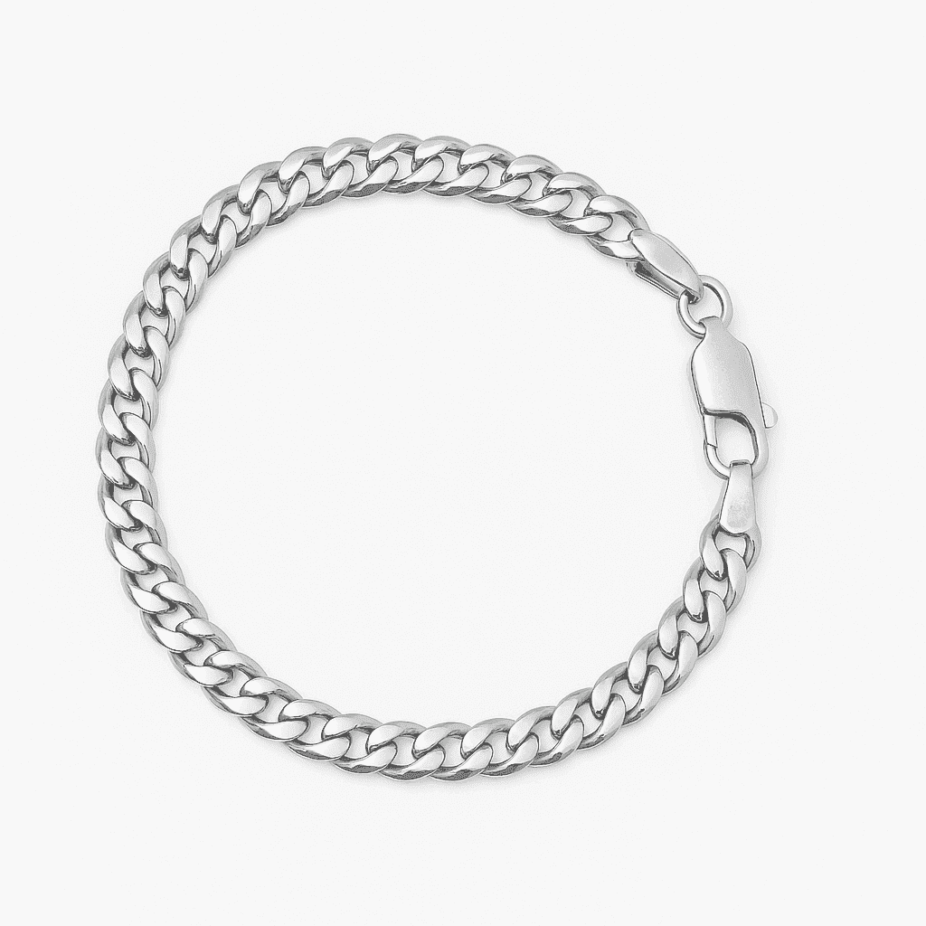 The 925 Sterling Silver Classic Cuban Curb Bracelet - Celestora - India - 4.5 mm - - Bracelet for Men, Boys, Gift for Men, Brother, Boyfriend, Husband