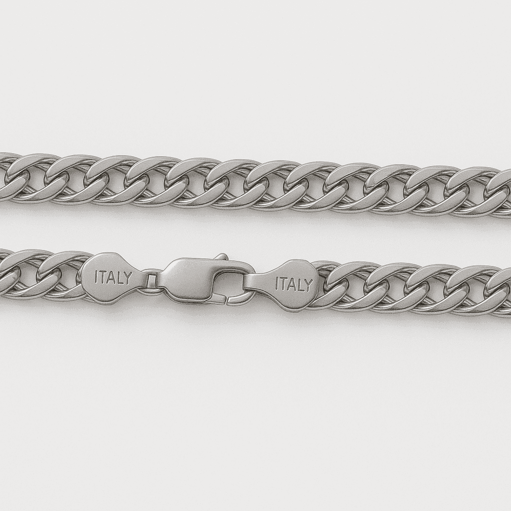 The 925 Sterling Silver Dual-Curb Cuban Chain - Celestora - India - 20 inches - - Chains for Men, Boys, Gift for Men, Brother, Boyfriend, Husband