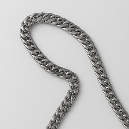 The 925  Sterling Silver Dual-Curb Cuban Chain