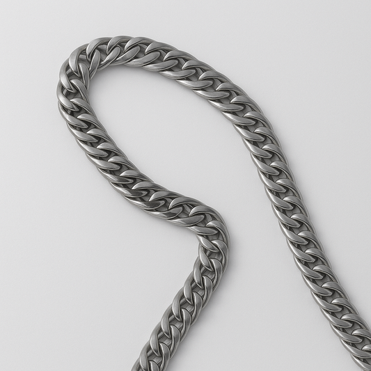 The 925  Sterling Silver Dual-Curb Cuban Chain