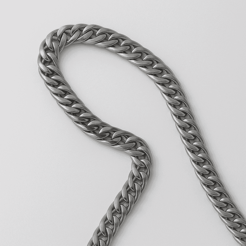 The 925 Sterling Silver Dual-Curb Cuban Chain - Celestora - India - 20 inches - men - Chains