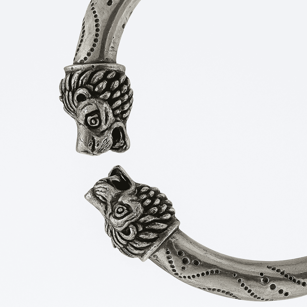 The 925 Sterling Silver Lion Cuff | Kada for Men - Celestora - India - Emperor - - Cuff / Kada for Men, Boys, Gift for Men, Brother, Boyfriend, Husband