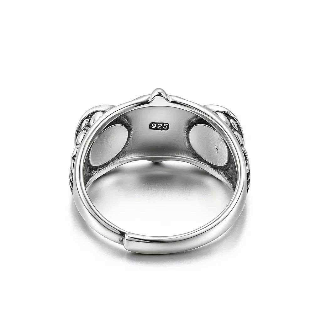 The 925 Sterling Silver Owl Evil Eye Ring | Adjustable - Celestora - India - Guardian / Adjustable - men - Ring