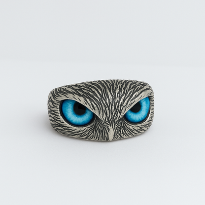 The 925 Sterling Silver Owl Evil Eye Ring | Adjustable