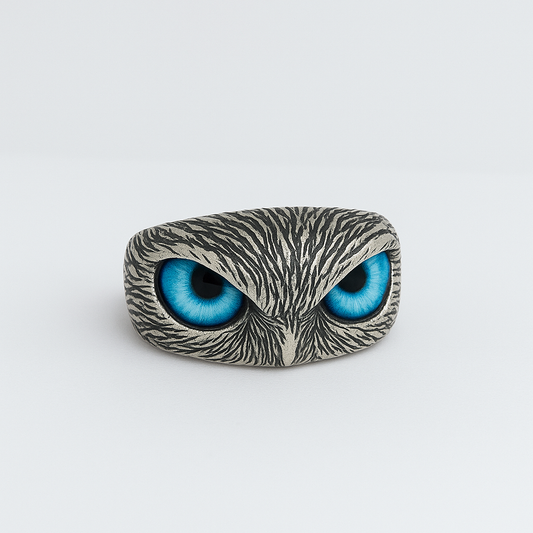 The 925 Sterling Silver Owl Evil Eye Ring | Adjustable