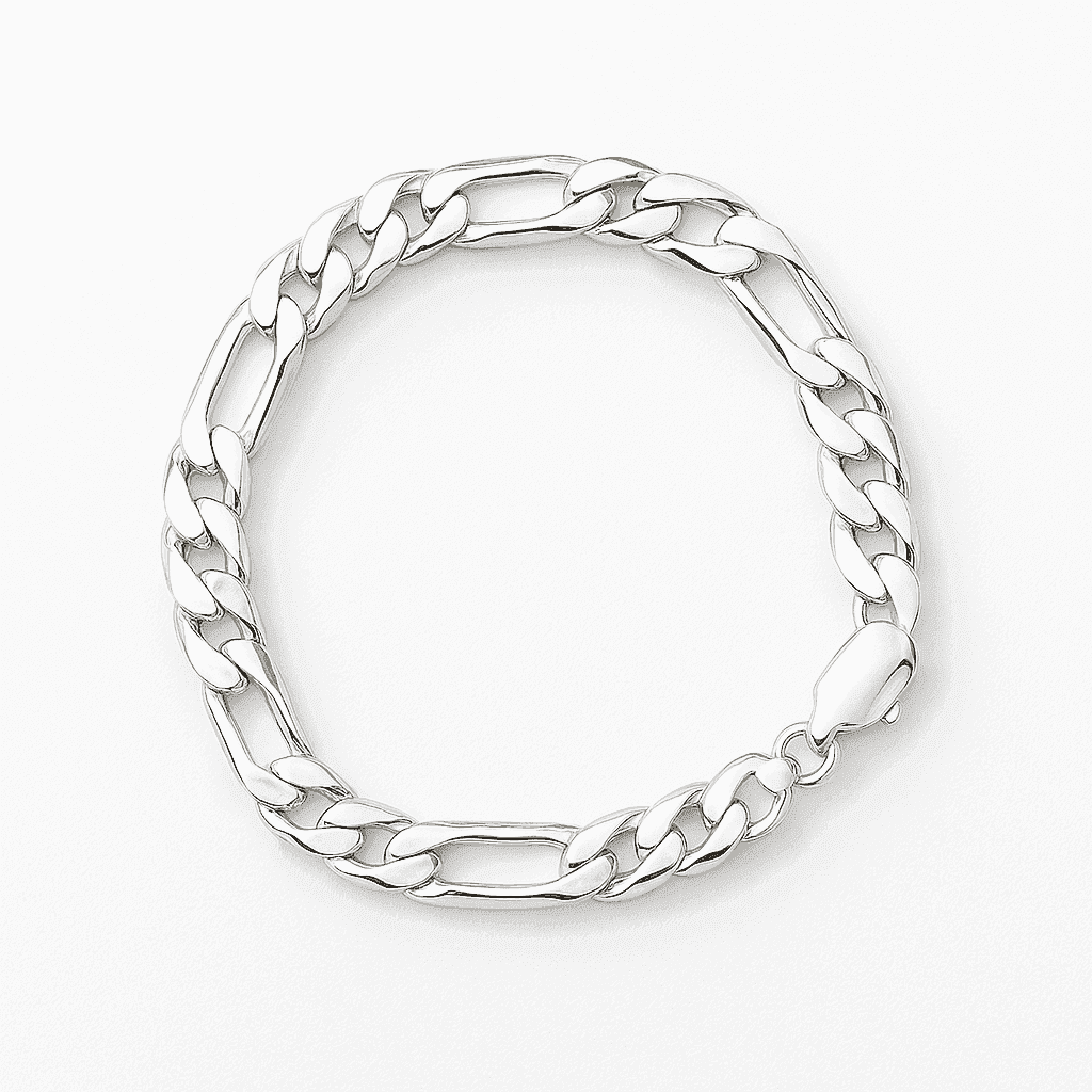 The 925 Sterling Silver Classic Figaro Bracelet - Celestora - India - 11.5 g / 5.5mm / 8.5 inches - - Bracelet for Men, Boys, Gift for Men, Brother, Boyfriend, Husband