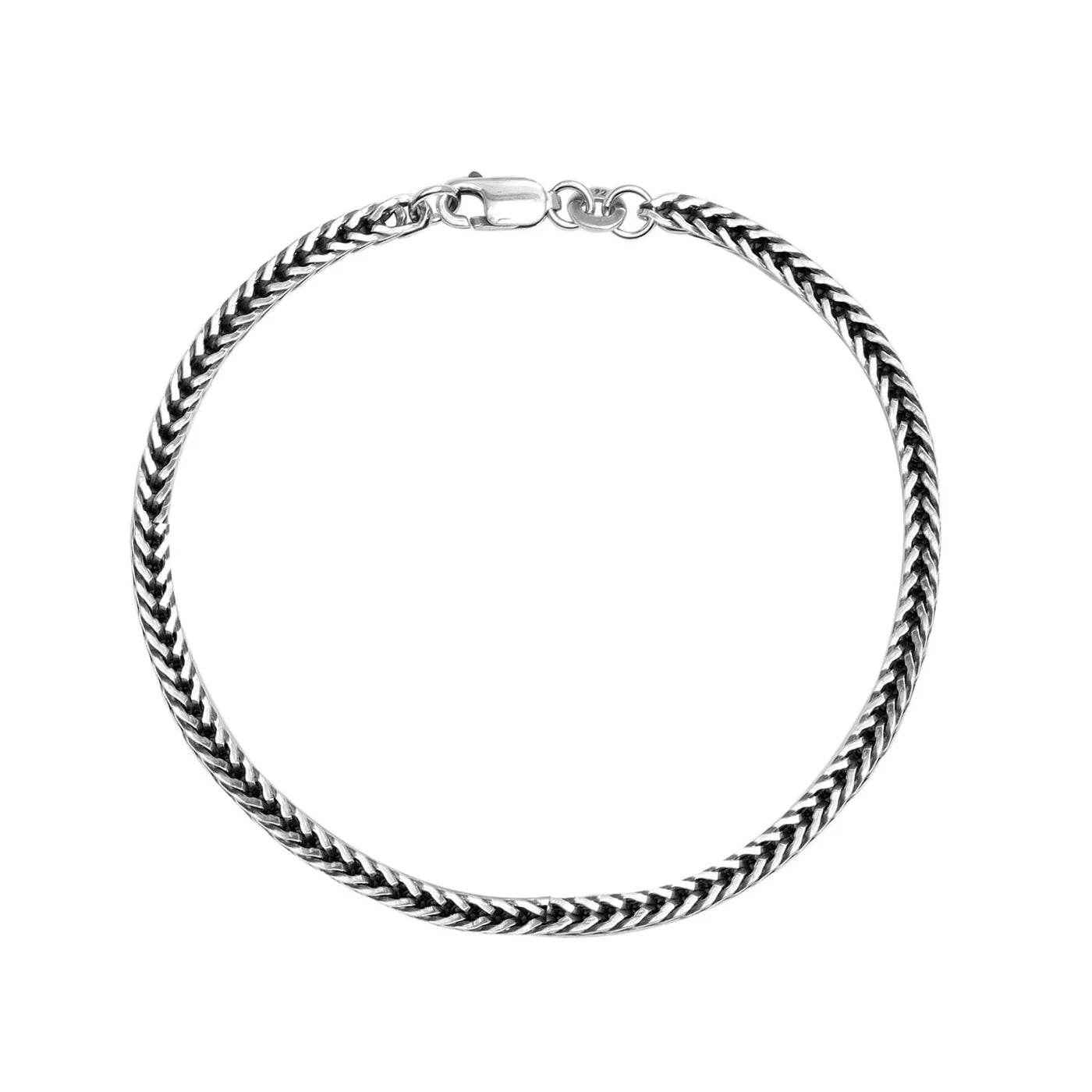 The 925 Sterling Silver Oxidised Foxtail Bracelet - Celestora - India - - - Bracelet for Men, Boys, Gift for Men, Brother, Boyfriend, Husband
