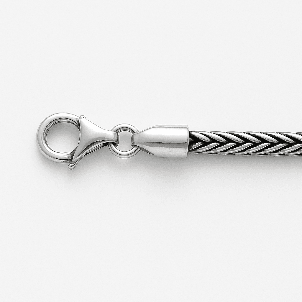 The 925 Sterling Silver Oxidised Foxtail Bracelet - Celestora - India - - - Bracelet for Men, Boys, Gift for Men, Brother, Boyfriend, Husband
