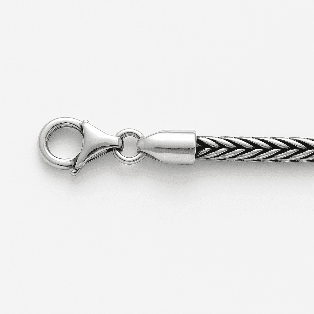 The 925 Sterling Silver Oxidised Foxtail Bracelet - Celestora - India - - - Bracelet for Men, Boys, Gift for Men, Brother, Boyfriend, Husband