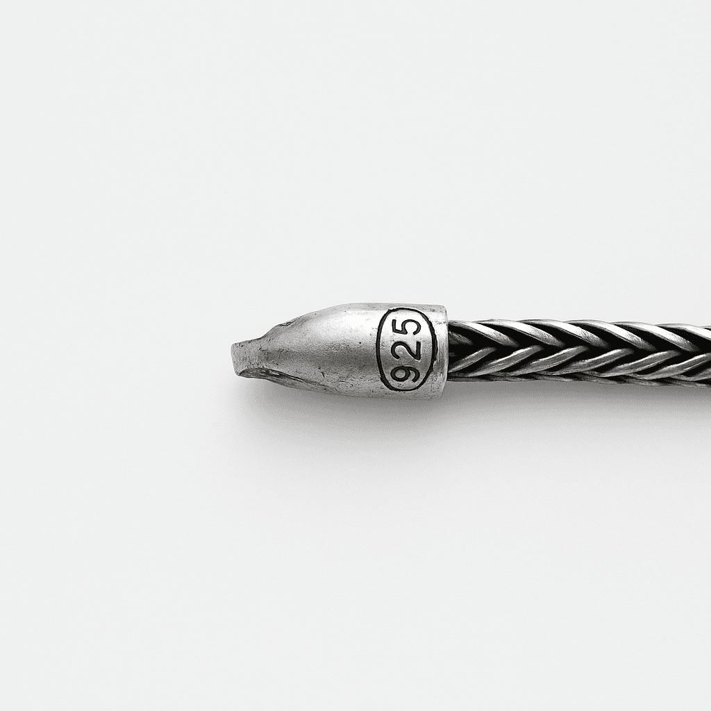 The 925 Sterling Silver Oxidised Foxtail Bracelet - Celestora - India - - - Bracelet for Men, Boys, Gift for Men, Brother, Boyfriend, Husband