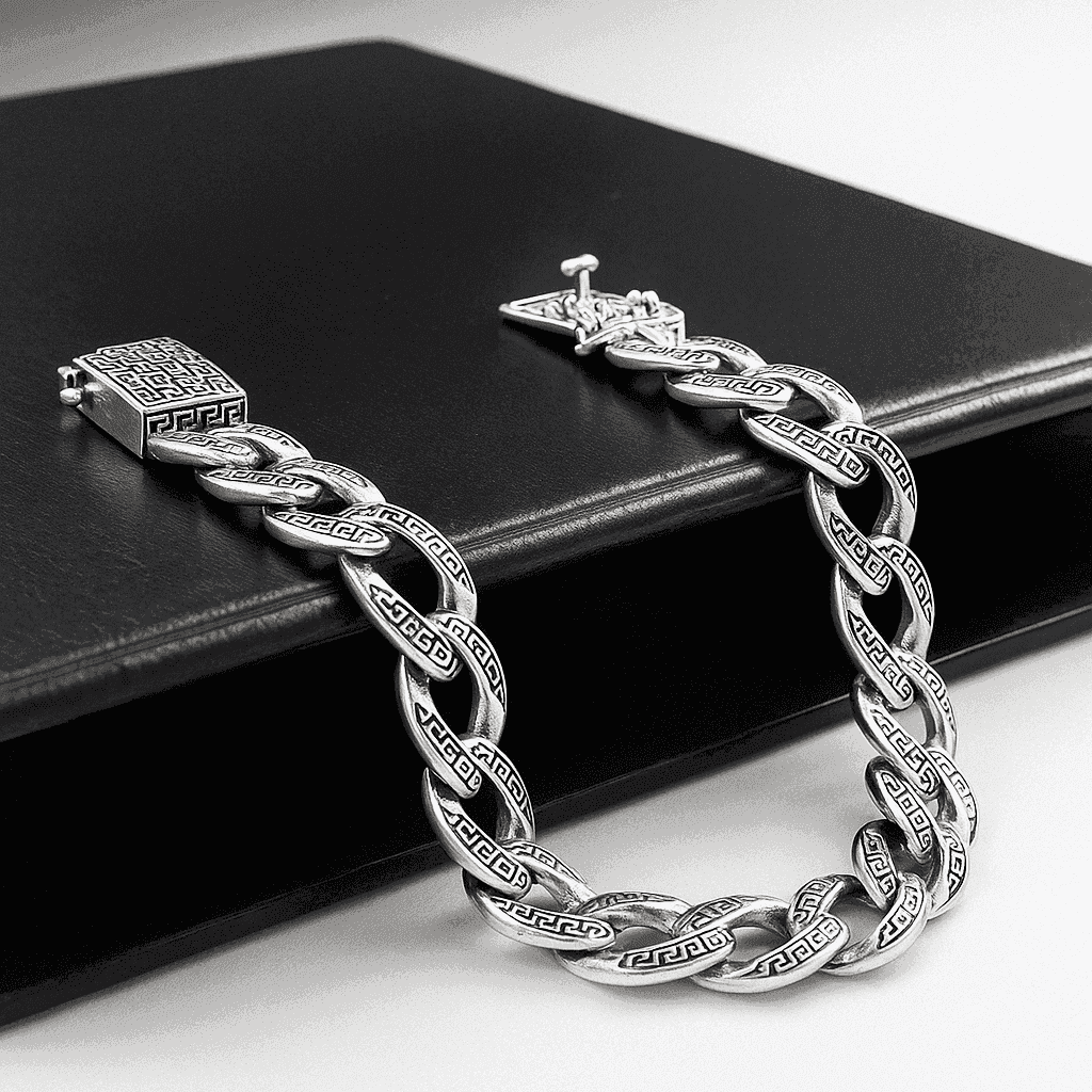 The 925 Sterling Silver Cuban Bracelet - Celestora - India - - - Bracelet