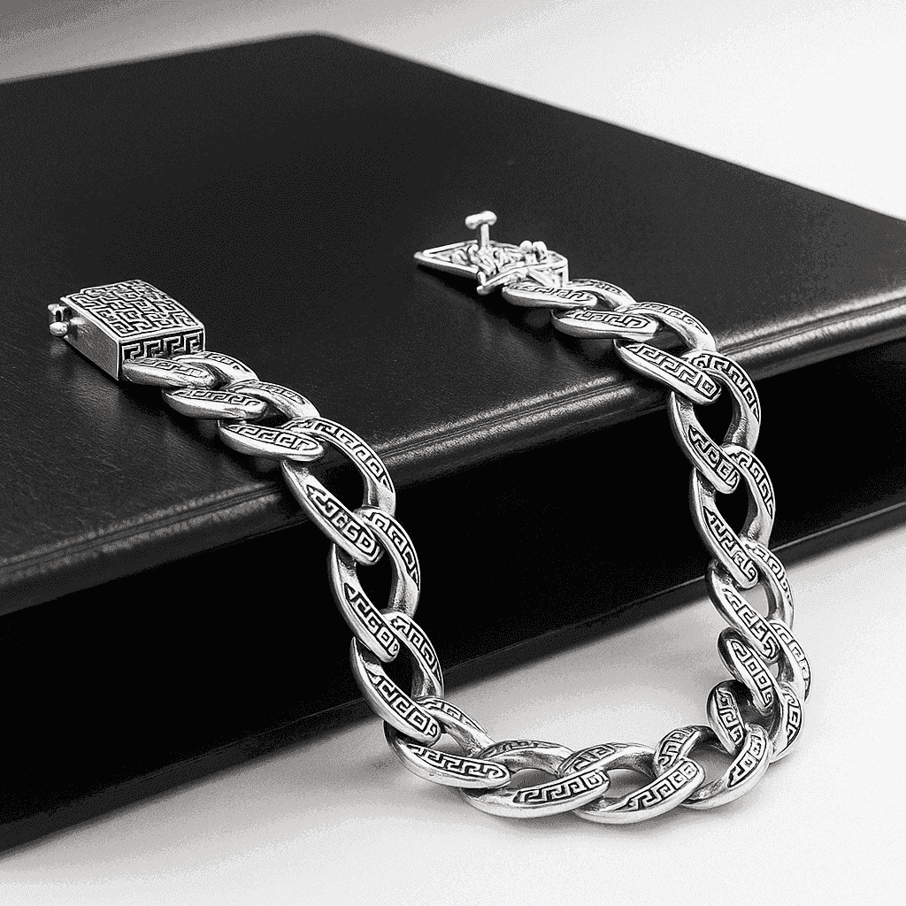 The 925 Sterling Silver Cuban Bracelet - Celestora - India - Victory - - Bracelet for Men, Boys, Gift for Men, Brother, Boyfriend, Husband