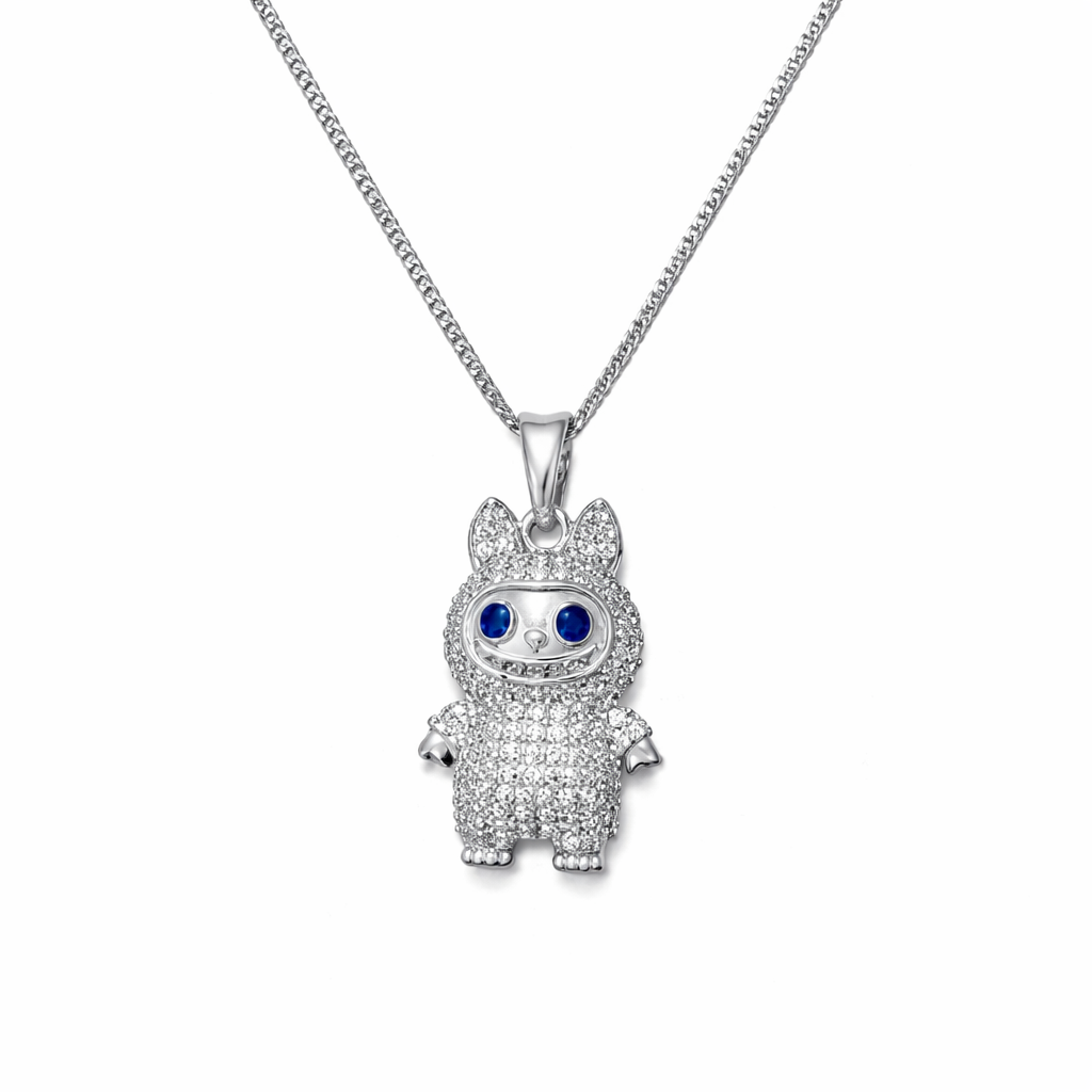 Labubu Charm Pendant with Necklace Set