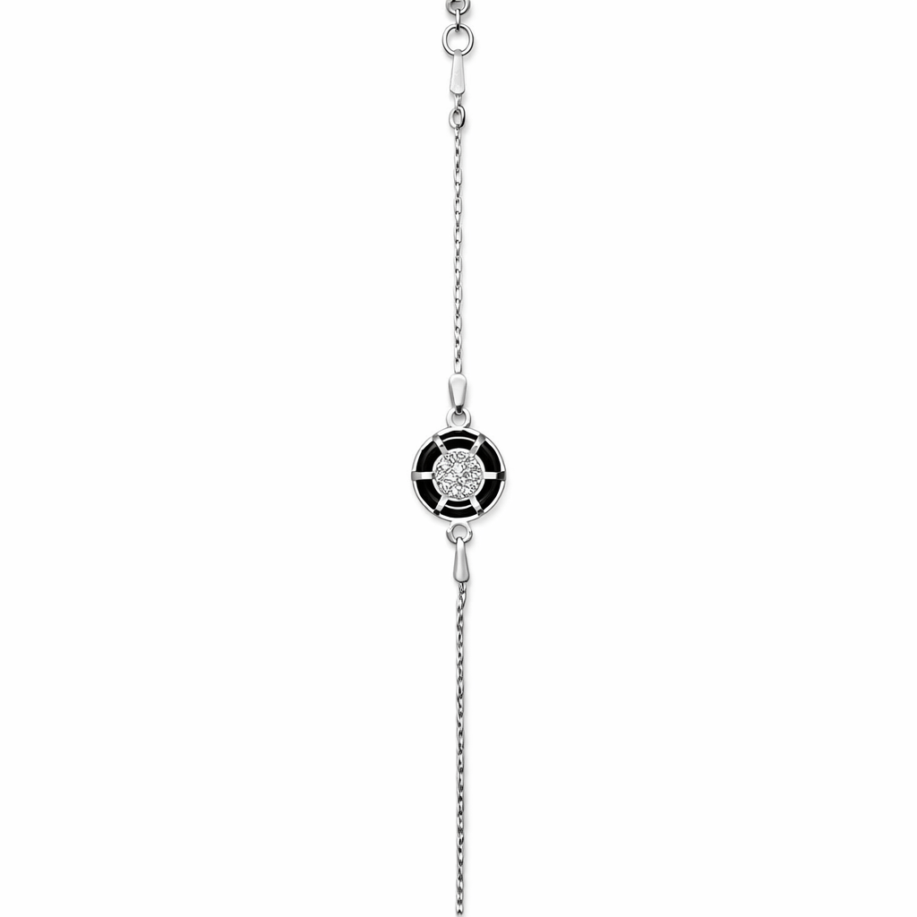 Silver Compass and Star Charm Anklet Set for Women