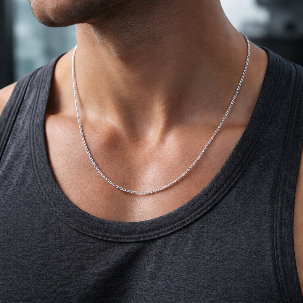 Essential Silver Spiga Wheat Chain Necklace