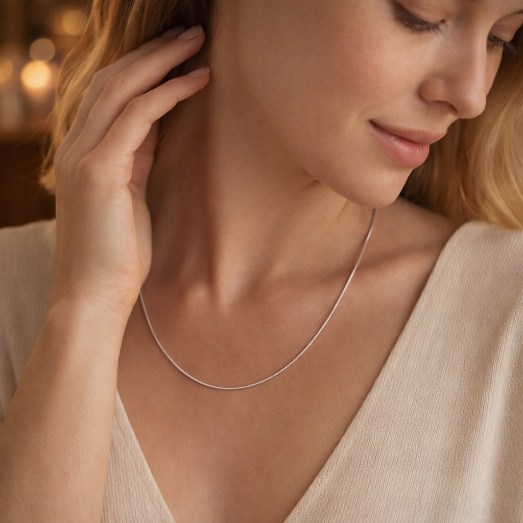 Sleek Minimal Snake Chain Necklace