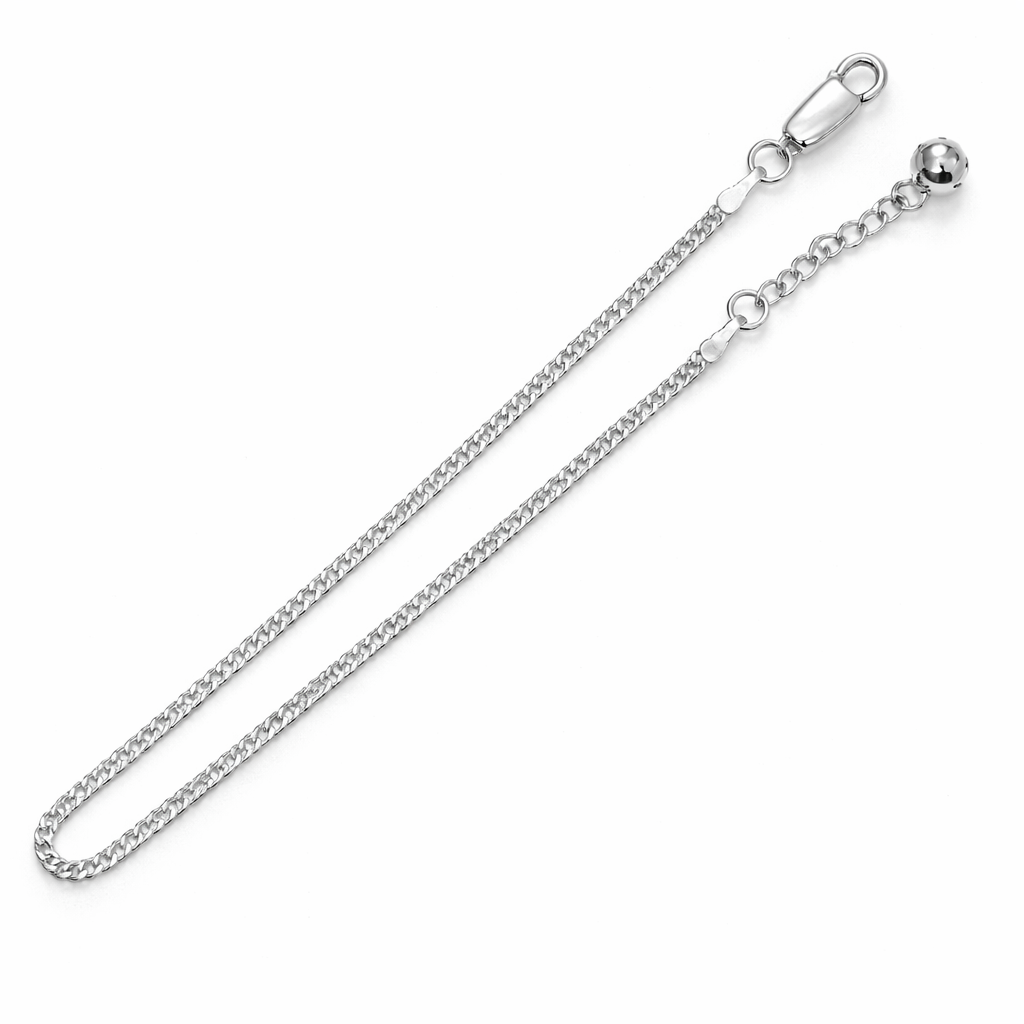 Minimalist Silver Curb Chain Anklet
