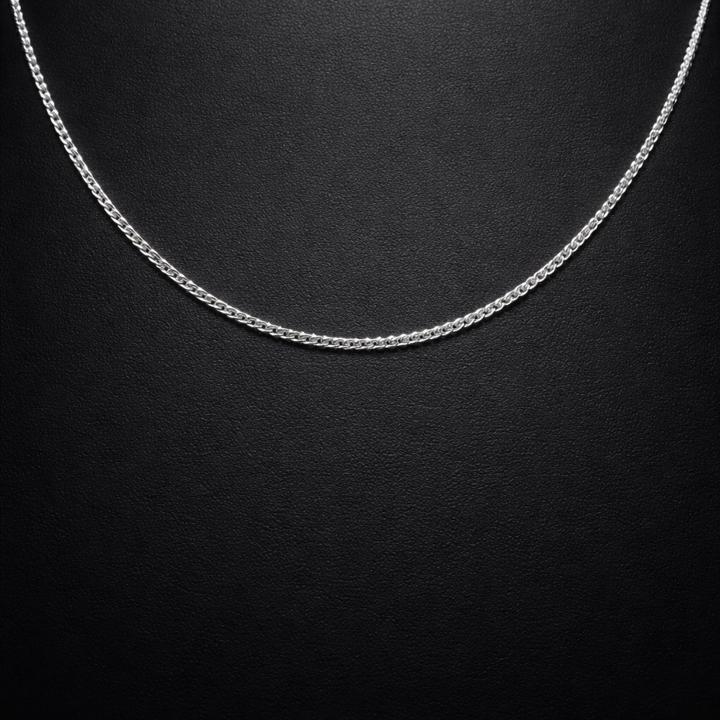 Essential Silver Spiga Wheat Chain Necklace