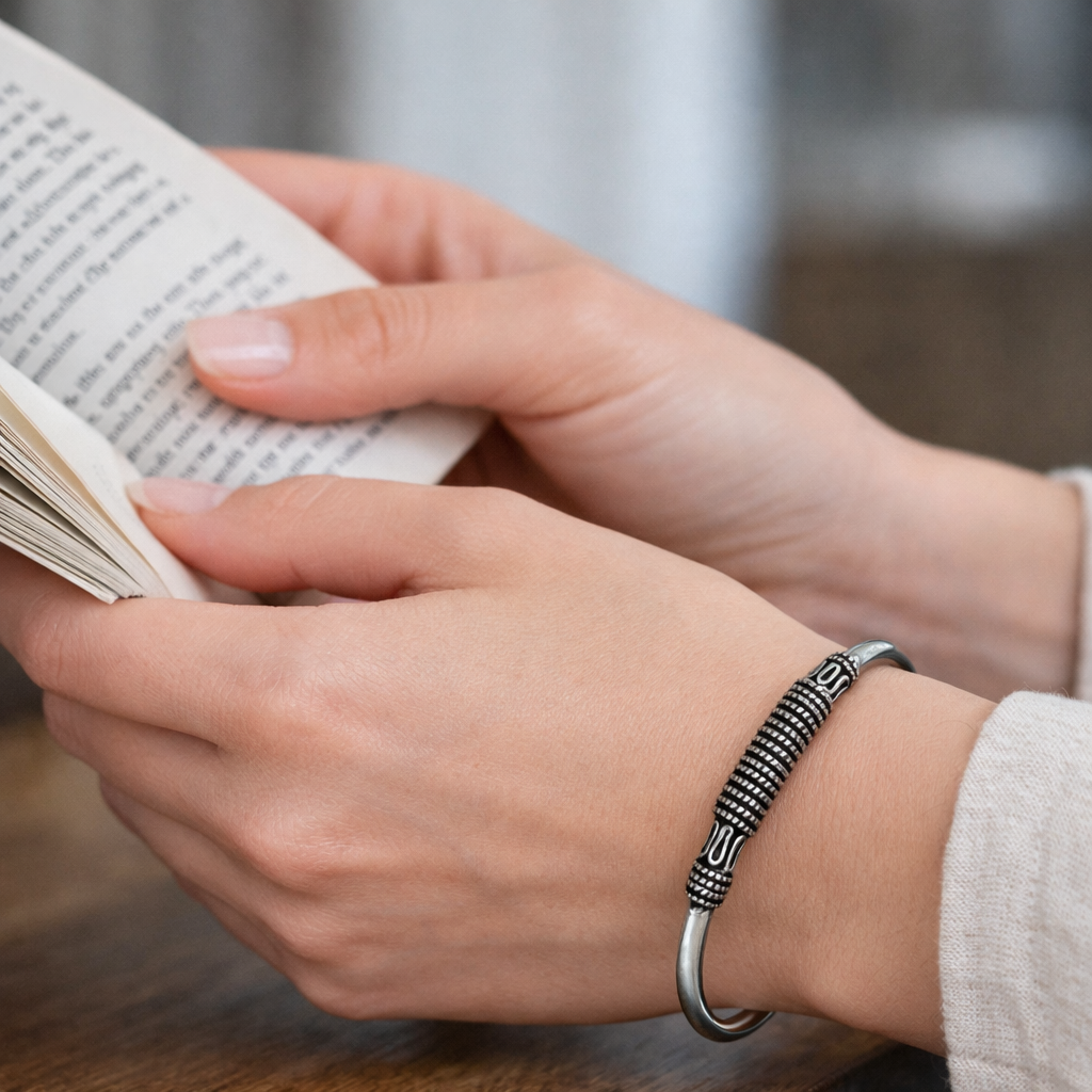 Handcrafted Intricate Silver Bangle
