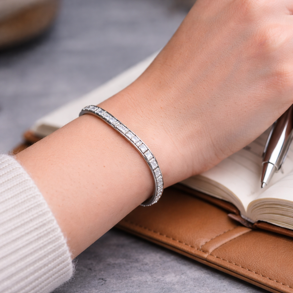 Diamond Sparkle Carved Bracelet