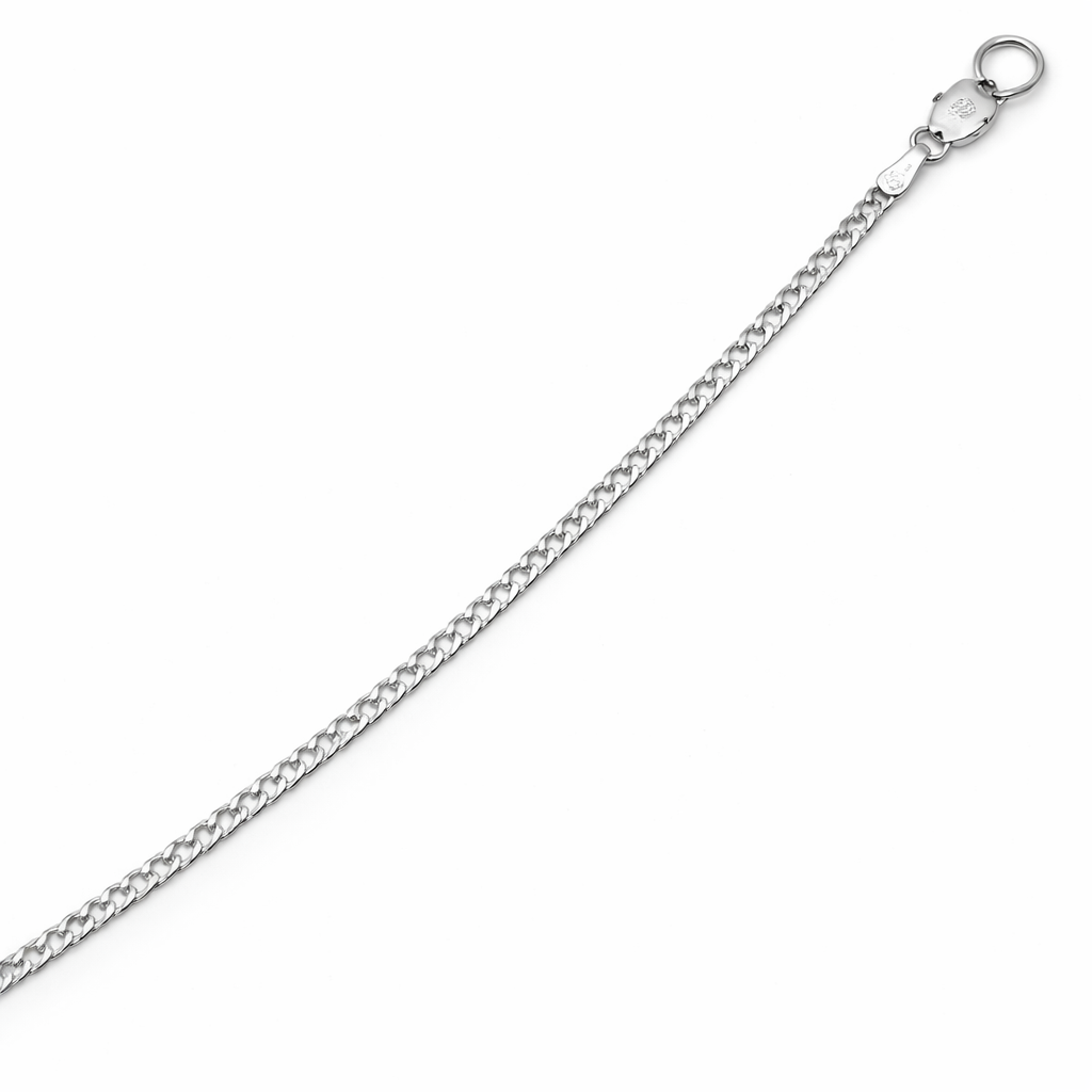 Minimalist Silver Curb Chain Anklet